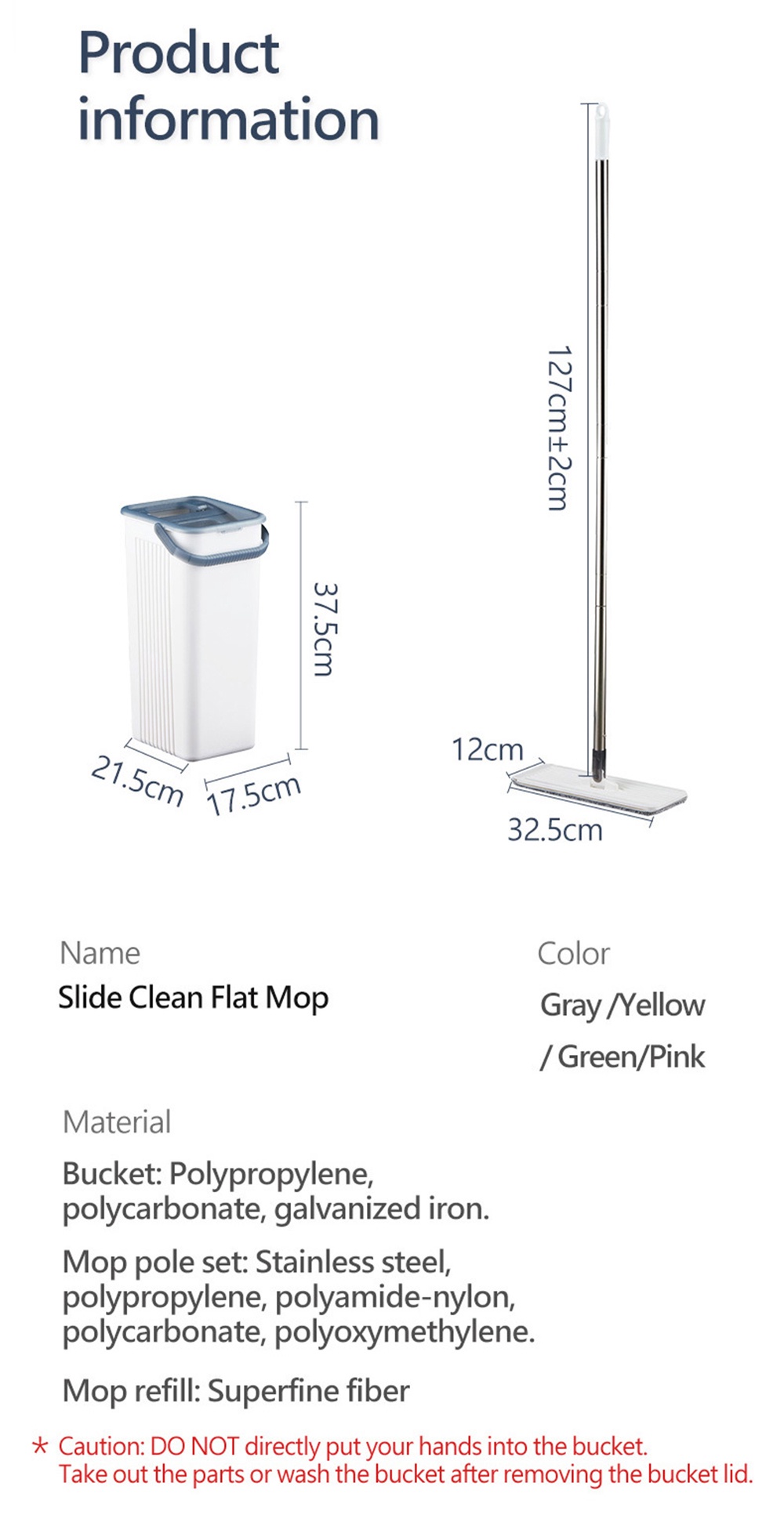 Slide Clean Double Scraper Flat Mop-12
